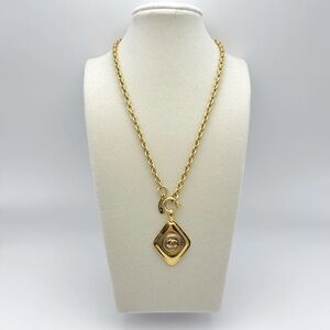 Chanel Vintage Rhombus CC Evening Drop Link Pendant Chain Necklace